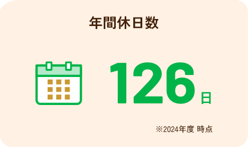 年間休日数 124日 ※2023年度 時点