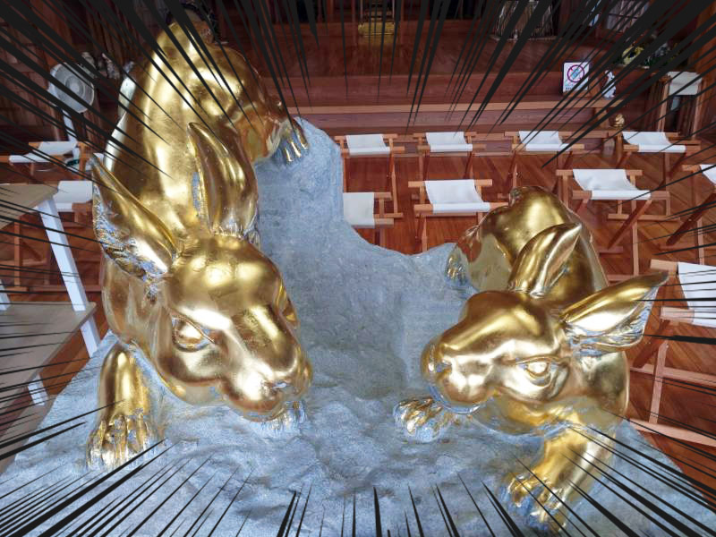 金箔の兎神像